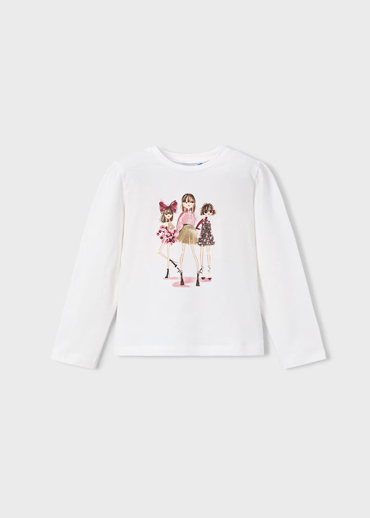 Mayoral - Girls Doll Motif Shirt