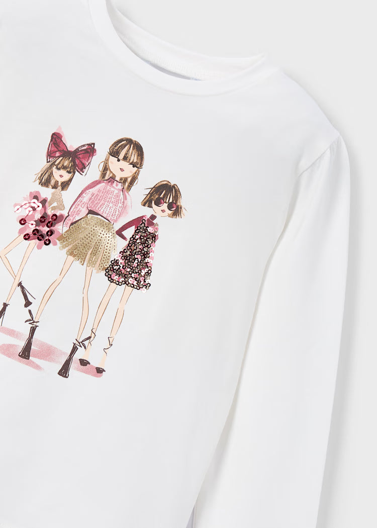 Mayoral - Girls Doll Motif Shirt