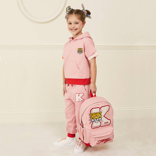 KENZO  Girls Pink Cotton Tracksuit