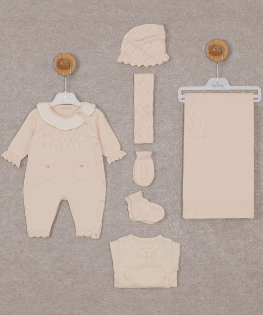 Leo King Beige-Pink 6 Piece Newborn Set