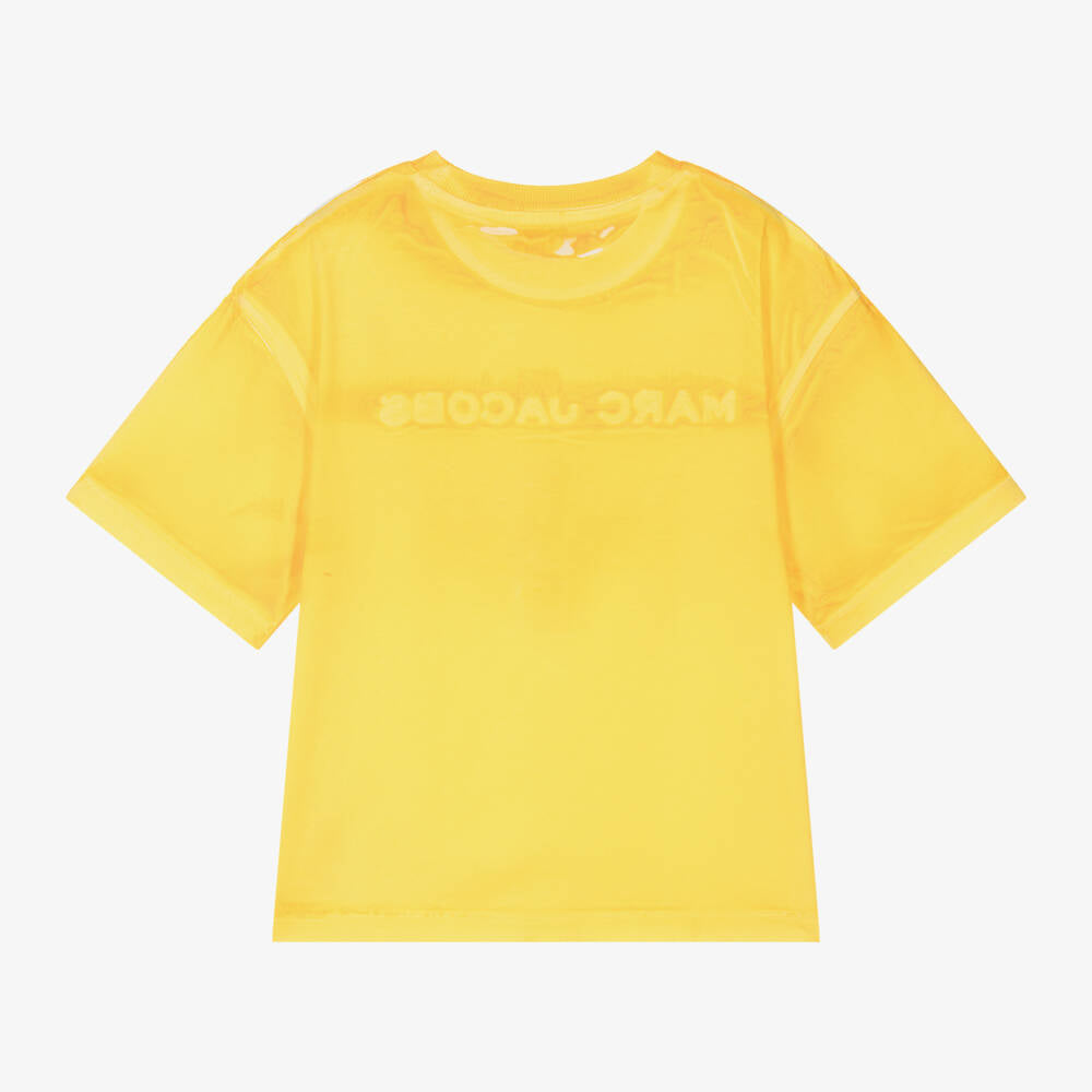 NEW!! MARC JACOBS Yellow Cotton Dyed Effect T-Shirt