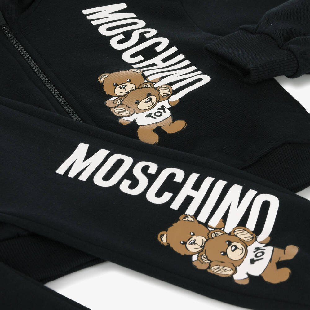 Moschino Kid-Teen Black Cotton Tracksuit