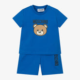 Moschino Baby Blue Cotton Shorts Set