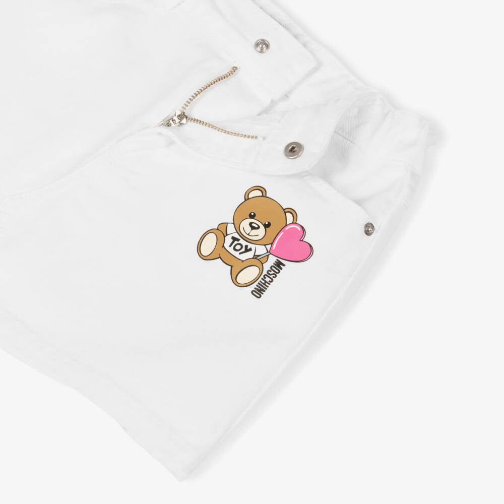 NEW!! Moschino Girls Ivory Denim Skirt