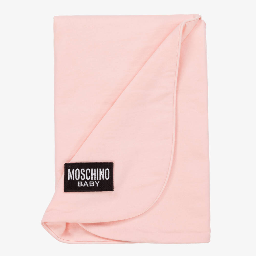 NEW!! Moschino Baby Pink Cotton Teddy Bear Blanket (70cm)