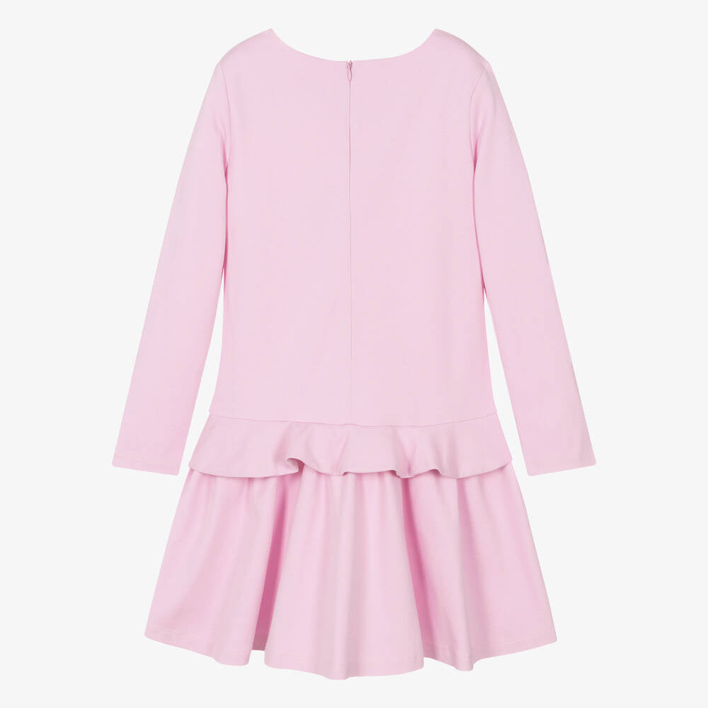 MOSCHINO KID-TEEN TEEN GIRLS PINK & GOLD BAG PRINT DRESS