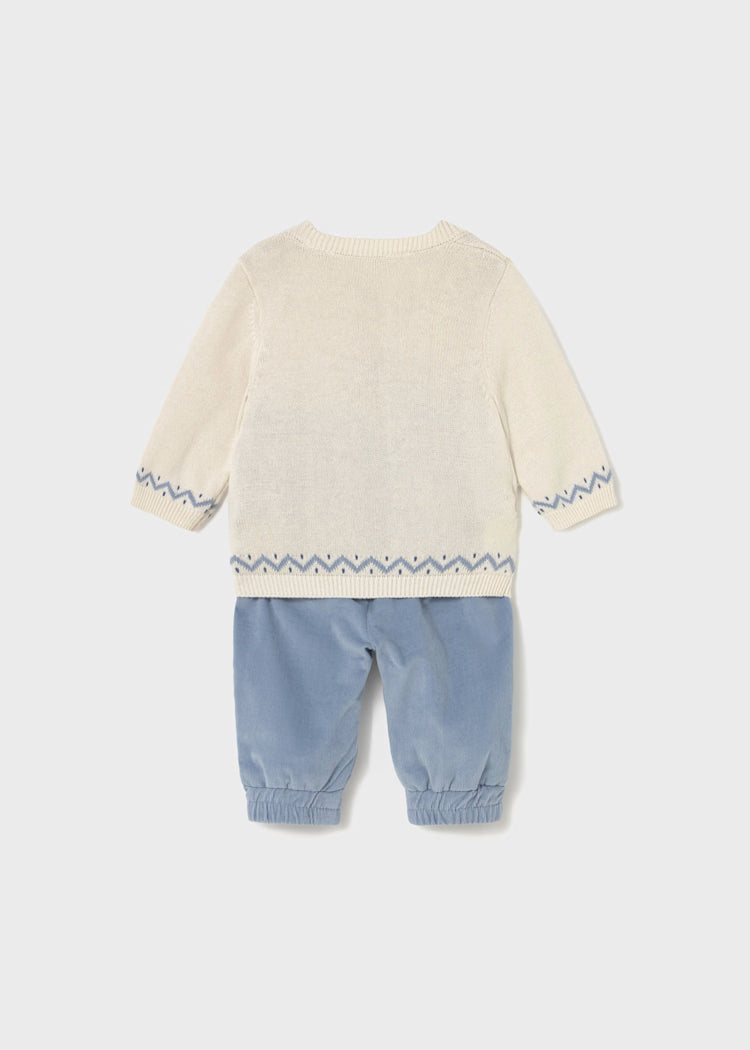 Mayoral - Newborn Boy Sweater & Pants Bear Set