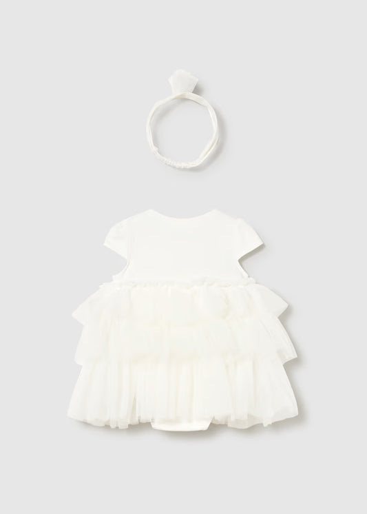 Mayoral - Newborn Girl Tulle Dress and Headband Set