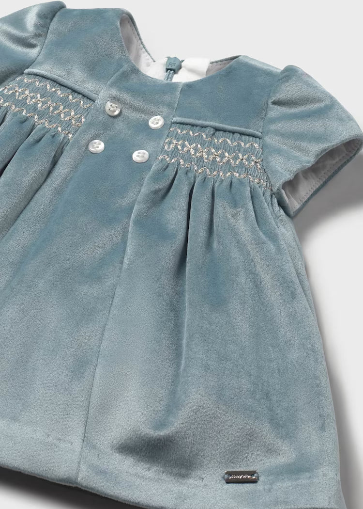 Mayoral - Newborn Girl Velvet Dress — Mineral