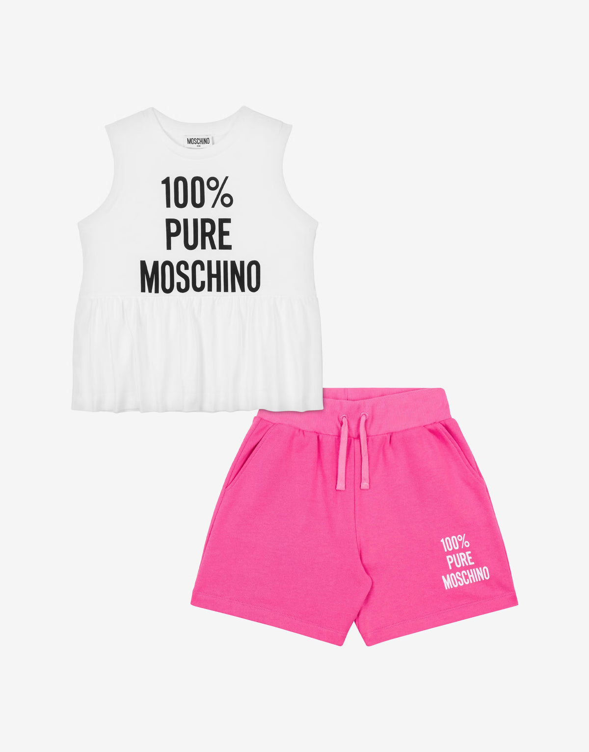 100% PURE MOSCHINO TOP AND SHORTS CO-ORD SET