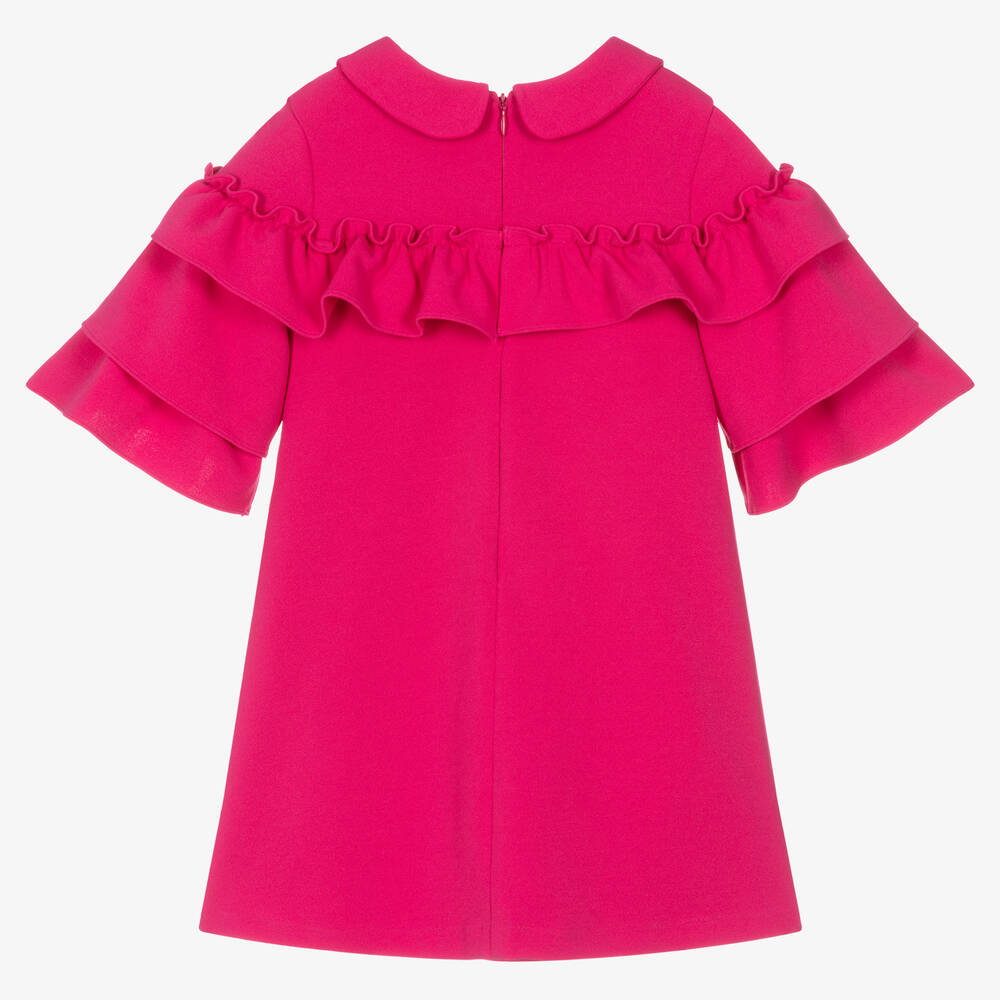 Patachou Girls Fuchsia Pink Ruffle Shift Dress