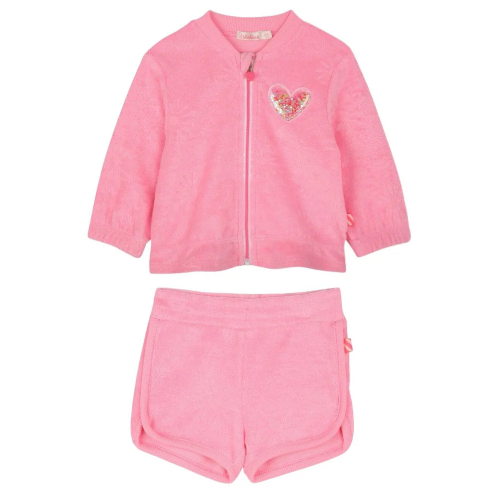 NEW!! BILLIEBLUSH Towel Zip Up Jacket And Shorts Set