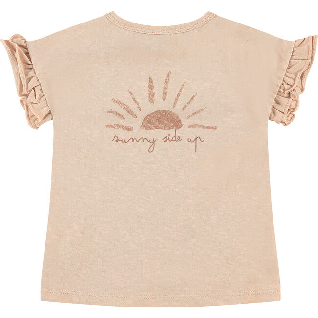 BabyFace - Flutter Sleeve Flower Graphic T‑Shirt – Blush