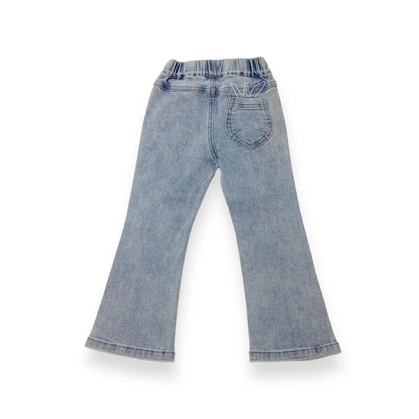 NEW!    DOE A DEAR Iridescent Accent Flare Jeans