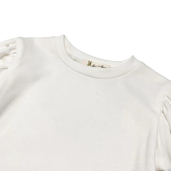 NEW!    DOE A DEAR  Pearl Stud Puff Top