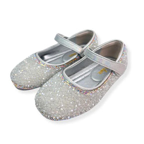 NEW!    DOE A DEAR  Bead Stone Flat Shoes - Silver