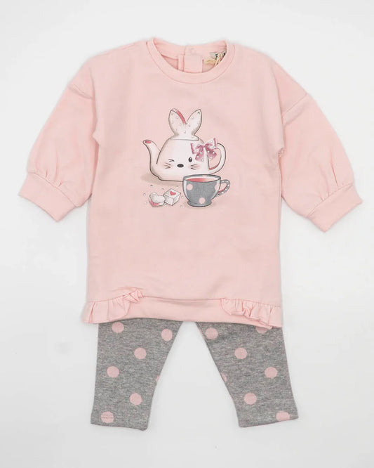 EMC 2-piece fleece set with polka dot leggings