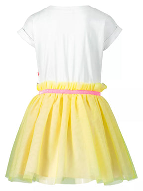 NEW!   BILLIEBLUSH WHITE & YELLOW PALM TREE TULLE DRESS