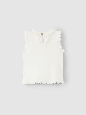 SNUG Ribbed jersey singlet with ruffle