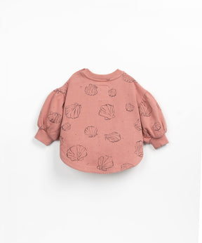 Play UP Sweater with round cut &Shorts with shells print set