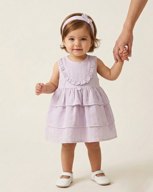 Leo King - Baby Girl Purple Dress Set