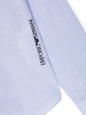 Emporio Armani Boys logo-embroidered cotton shirt