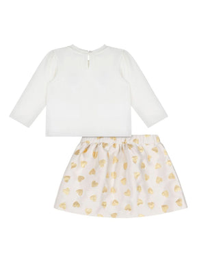 Moschino Kids heart-motif skirt set