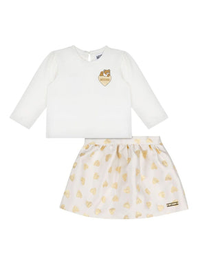 Moschino Kids heart-motif skirt set