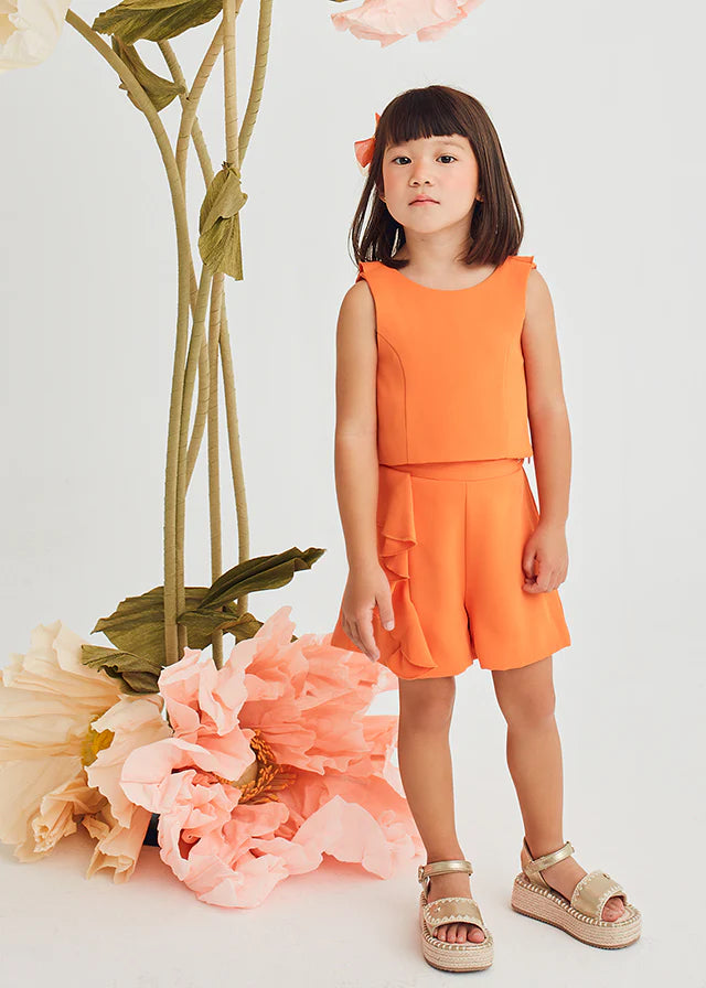 Abel & Lula - Girl Ruffle Shorts Set - Persimmon