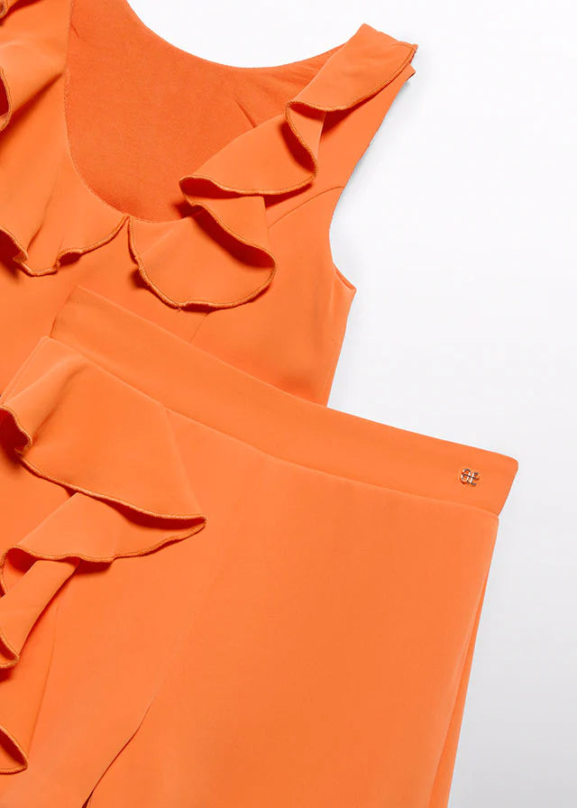 Abel & Lula - Girl Ruffle Shorts Set - Persimmon