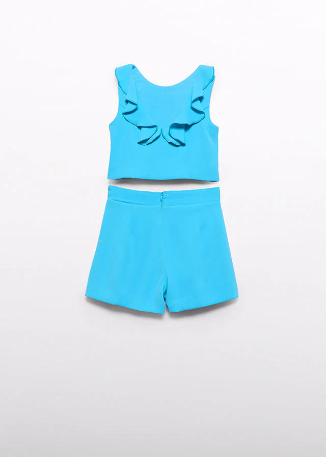 Abel & Lula - Girl Ruffle Shorts Set - Turquoise