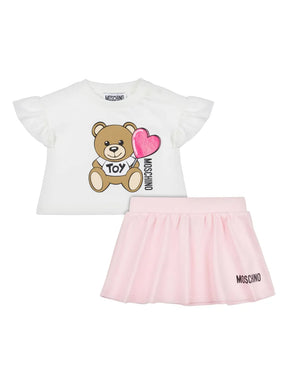 NEW!! Moschino Kids logo-print skirt set