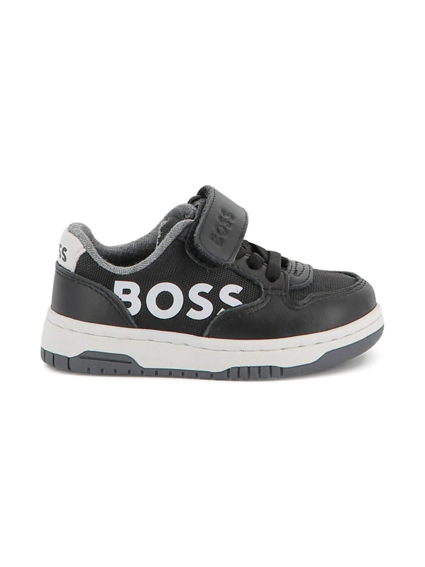NEW!! BOSS Boys Black Logo-Print Shoes
