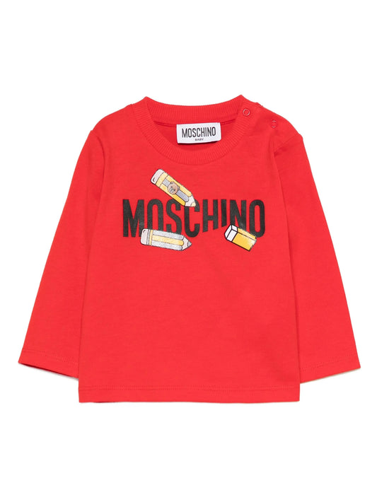NEW!! Moschino Kids Pencil Print Long-Sleeve Sweatshirt