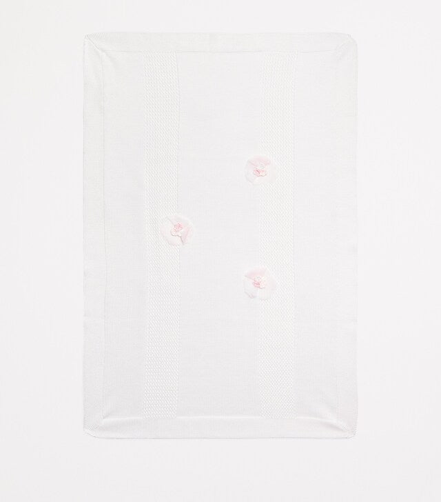 Bimbalo Flower-Embroidered Blanket