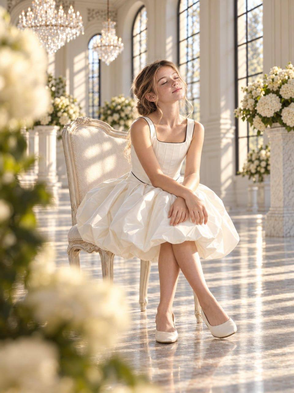The Juliet Dress - Satin Bubble Dress with Corset Back