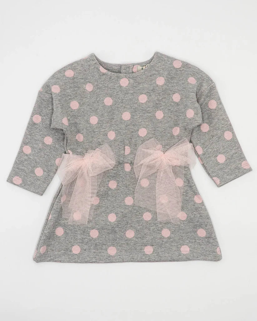 EMC Polka Dot Plush Dress with Tulle Bows