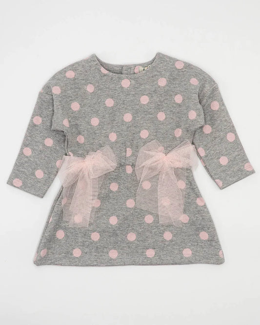 EMC Polka Dot Plush Dress with Tulle Bows