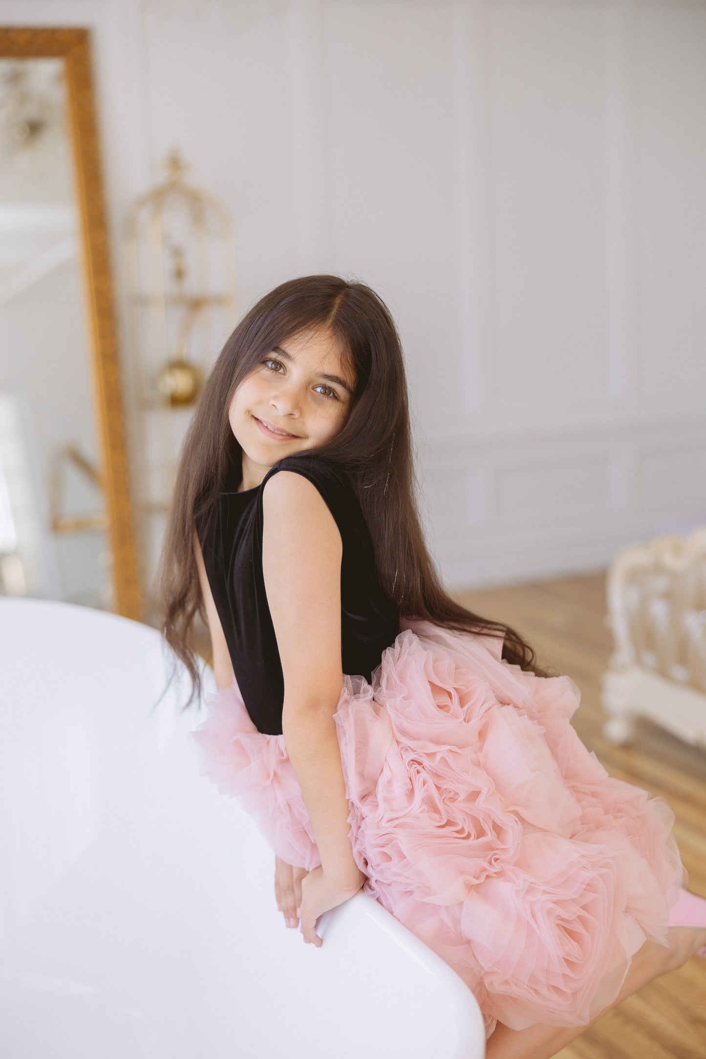 Tina Mur Pink Ruffle Tulle Dress