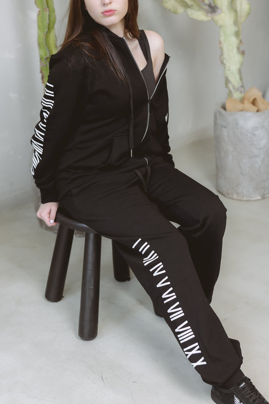 ANRI Roman Numeral Black joggers (Kids& Adults)