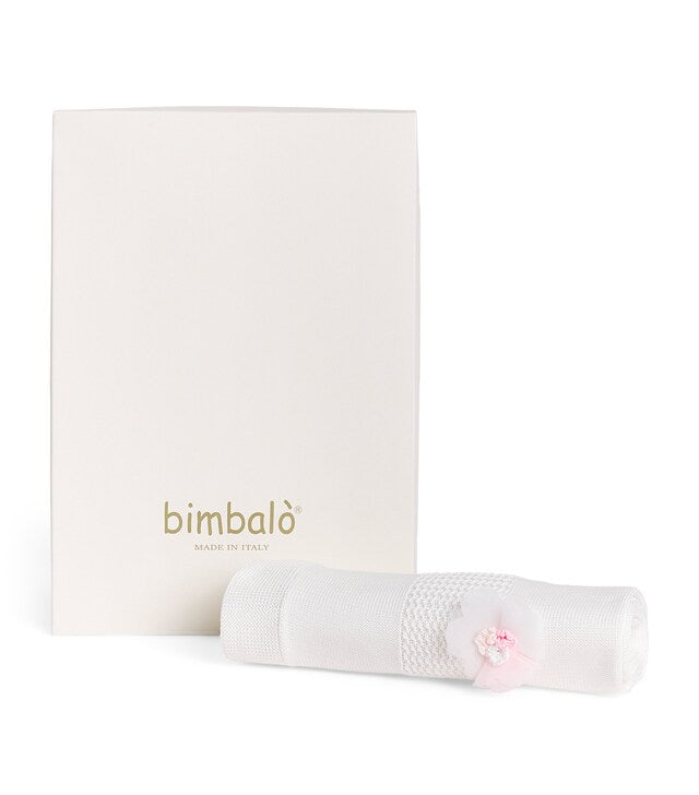 Bimbalo Flower-Embroidered Blanket