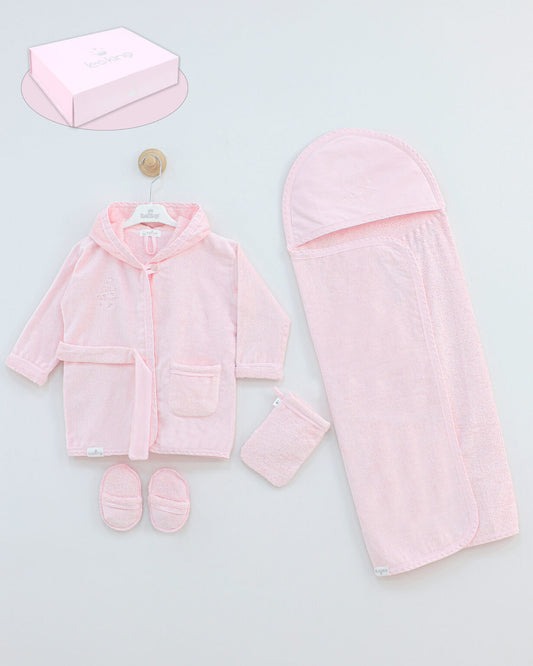 Leo King Baby Pink Bath Set