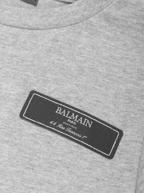 NEW!    Balmain Kids Logo T-Shirt in Grey