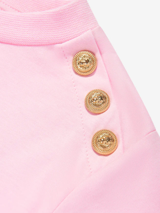 NEW!!  BALMAIN Girls Logo T-Shirt in Pink