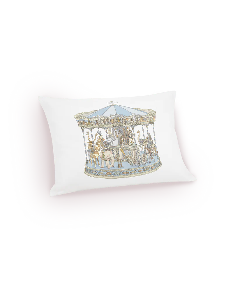 Atelier Choux - Satin Cushion Cover - Carousel Blue