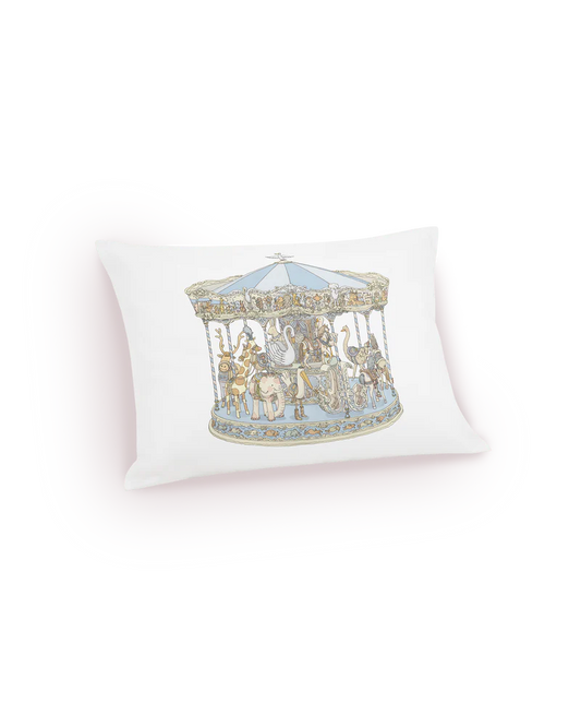 Satin Cushion Cover - Carousel Blue