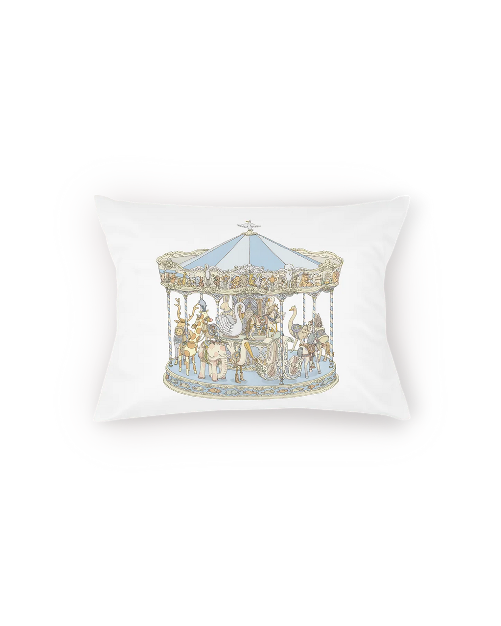Atelier Choux - Satin Cushion Cover - Carousel Blue