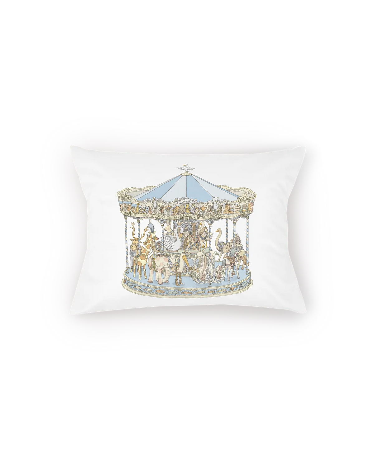 Atelier Choux - Satin Cushion Cover - Carousel Blue