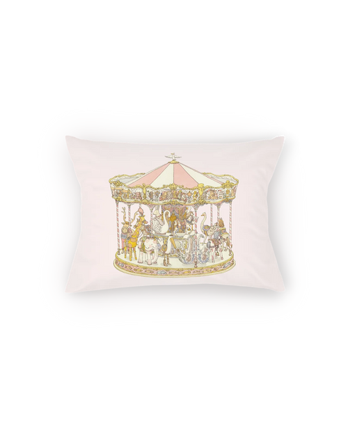 Atelier Choux - Satin Cushion Cover and Pillow - Carousel Pink