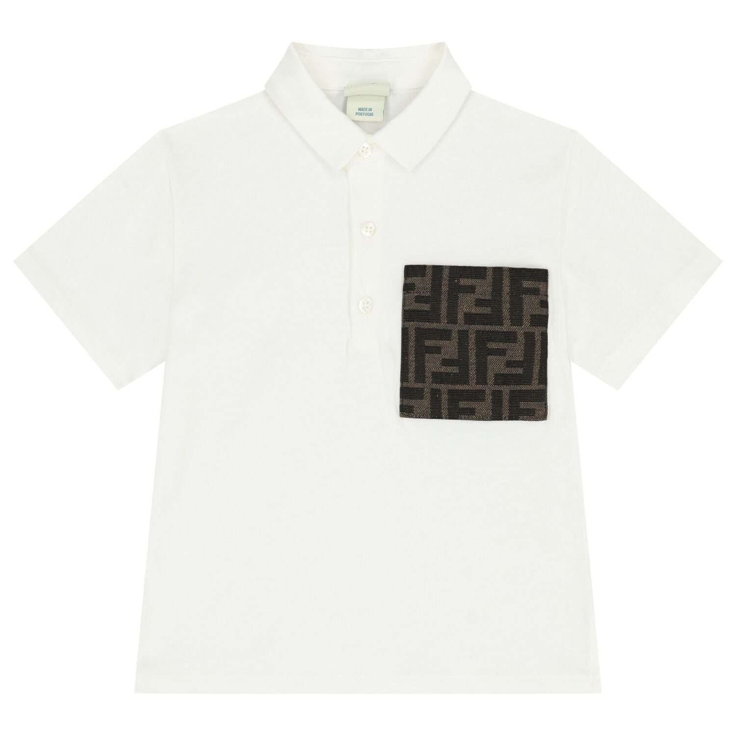 NEW! FENDI Baby Boys Ivory Logo Polo Shirt